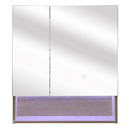 Mueble Botiquín con LED y Espejo para Baño (70x13x80cm)