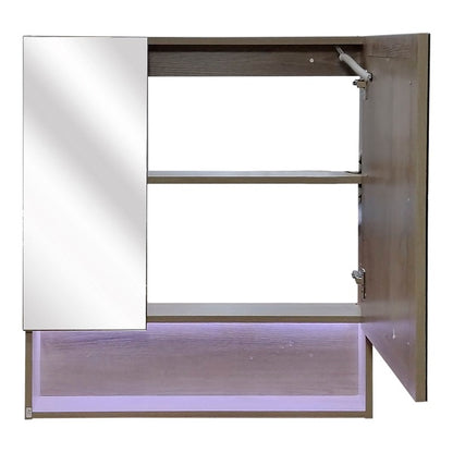 Mueble Botiquín con LED y Espejo para Baño (70x13x80cm)