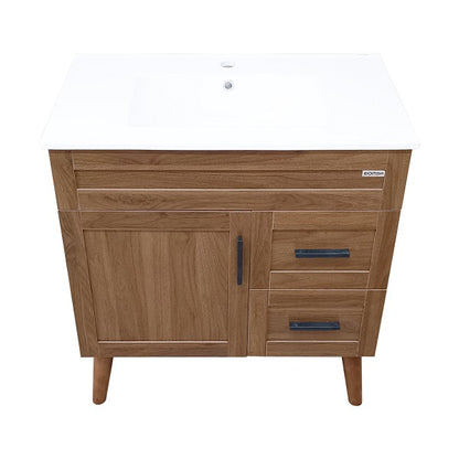 Kit Mueble + Vanitorio Super Muebles Nogal (80x47x80cm)