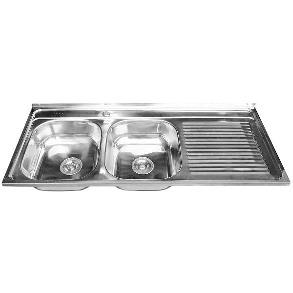 Cubierta Lavaplatos Doble Super Muebles SM12050R / 120x50x14cm