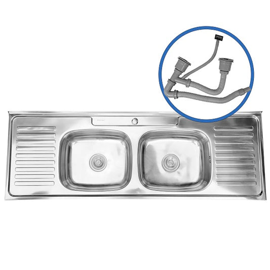 Cubierta Lavaplatos Doble Super Muebles SM15050 / 150x50x16cm