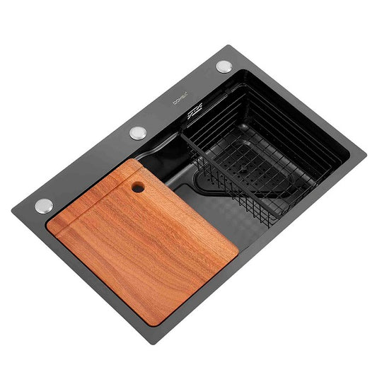 Lavaplatos Deluxe Sobre Cubierta Super Muebles SM6845 Black / 68x45x20cm