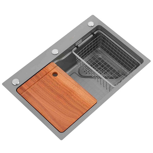 Lavaplatos Deluxe Sobre Cubierta Super Muebles SM6845 Gris / 68x45x20cm