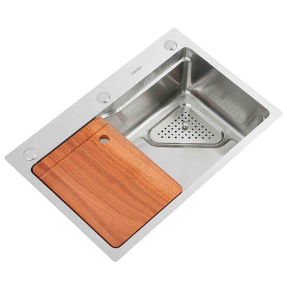 Lavaplatos Deluxe Sobre Cubierta Super Muebles SM6845 Silver / 68x45x20cm