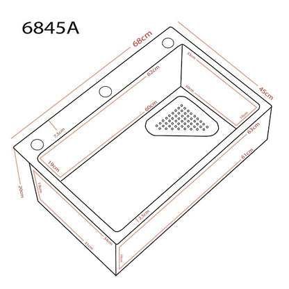 Lavaplatos Deluxe Sobre Cubierta Super Muebles SM6845 Black / 68x45x20cm