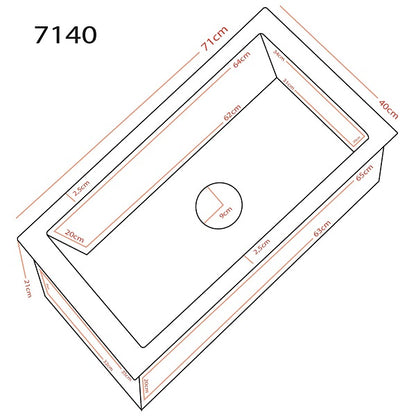 Lavaplatos Deluxe Bajo Cubierta Super Muebles SM7140 Black / 71x40x21cm