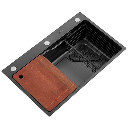 Lavaplatos Deluxe Sobre Cubierta Super Muebles SM7545 Black / 75x46x20cm