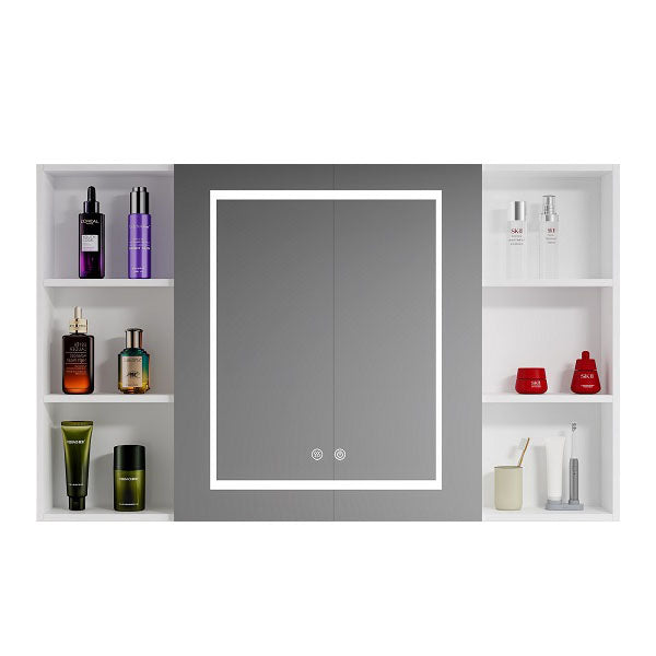 Mueble Botiquín para Baño con Espejo LED Blanco (98x80x14cm)
