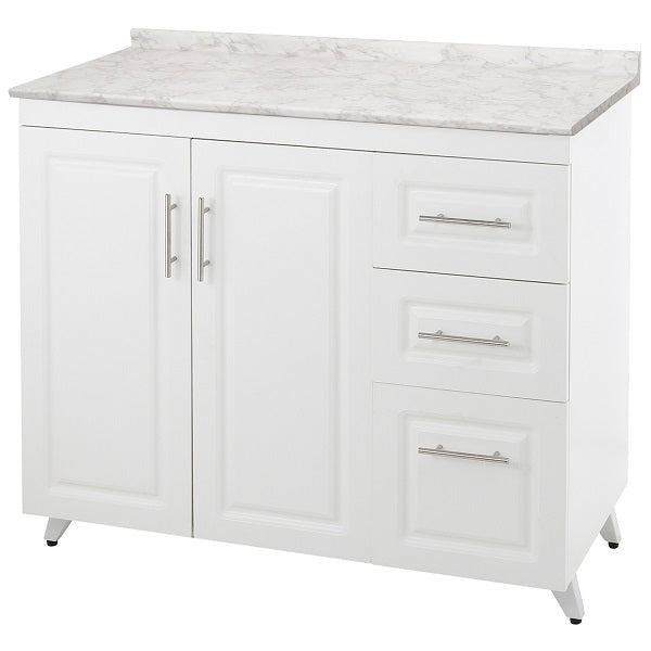 Mueble de Cocina Blanco Derecho con Postformado Blanco 100cm