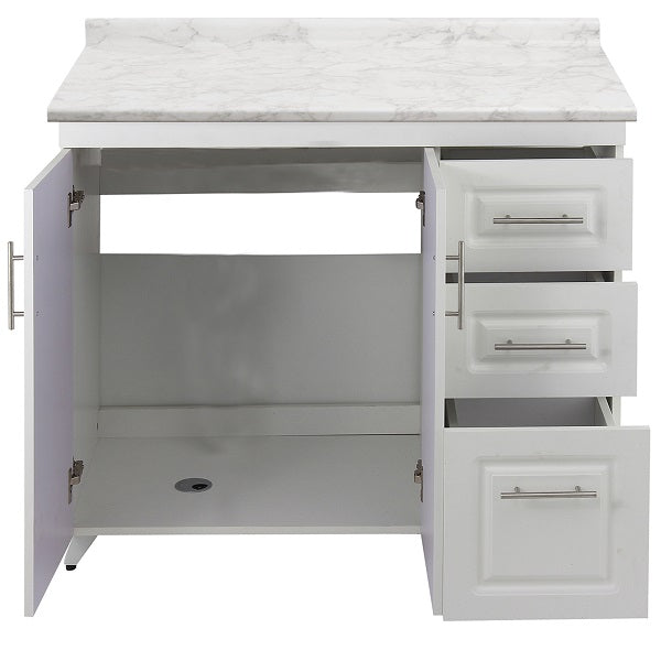 Mueble de Cocina Blanco Derecho con Postformado Blanco 100cm