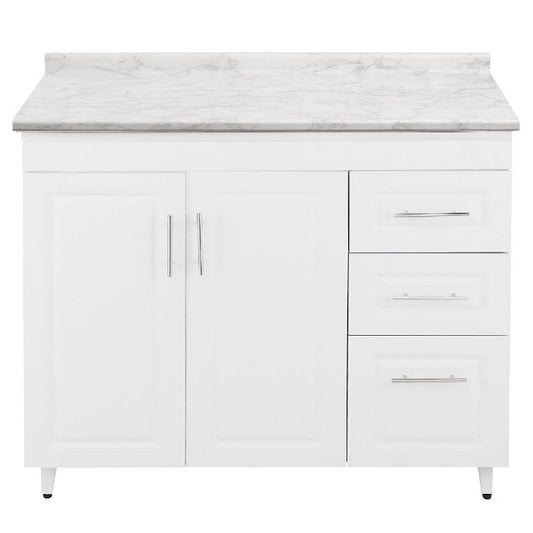 Mueble de Cocina Blanco Derecho con Postformado Blanco 120cm