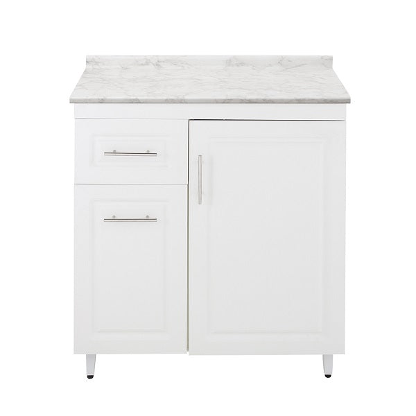 Mueble de Cocina Blanco Izquierdo con Postformado Blanco 80cm