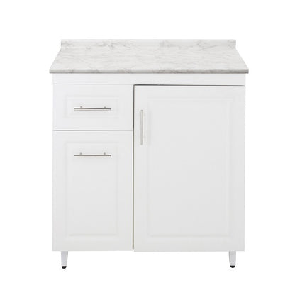 Mueble de Cocina Blanco Izquierdo con Postformado Blanco 80cm