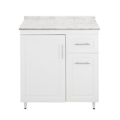 Mueble de Cocina Blanco Derecho con Postformado Blanco 80cm