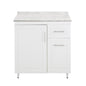 Mueble de Cocina Blanco Derecho con Postformado Blanco 80cm