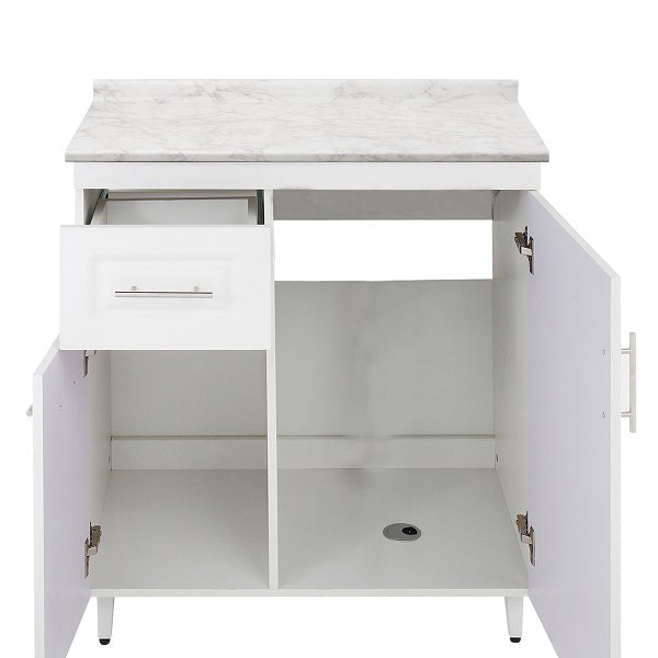 Mueble de Cocina Blanco Izquierdo con Postformado Blanco 80cm