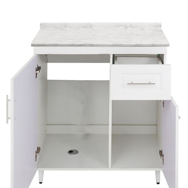 Mueble de Cocina Blanco Derecho con Postformado Blanco 80cm