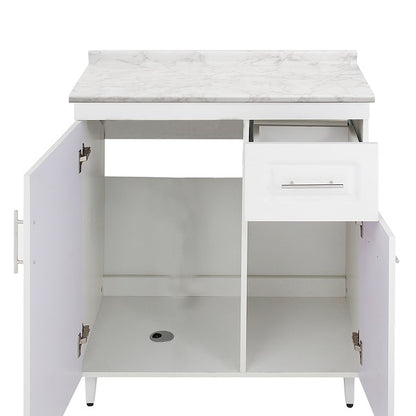 Mueble de Cocina Blanco Derecho con Postformado Blanco 80cm