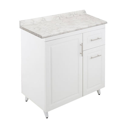 Mueble de Cocina Blanco Derecho con Postformado Blanco 80cm