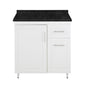 Mueble de Cocina Blanco Derecho con Postformado Negro 80cm