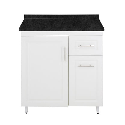 Mueble de Cocina Blanco Izquierdo con Postformado Negro 80cm