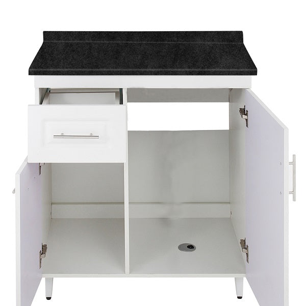 Mueble de Cocina Blanco Izquierdo con Postformado Negro 80cm