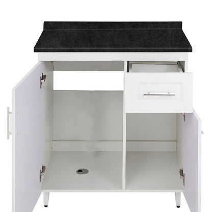 Mueble de Cocina Blanco Derecho con Postformado Negro 80cm