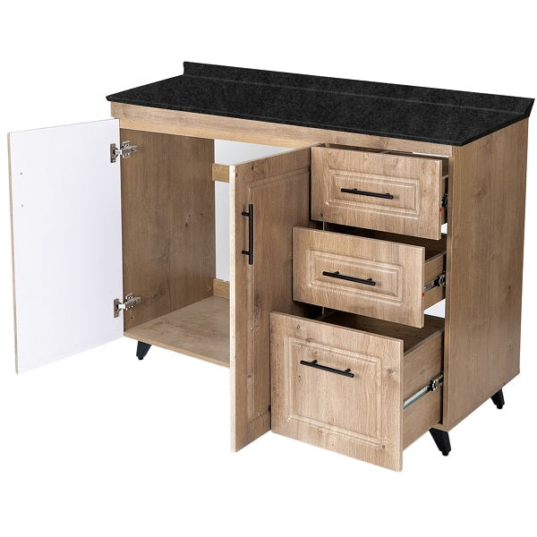 Mueble de Cocina Wood Derecho con Postformado Negro 120cm
