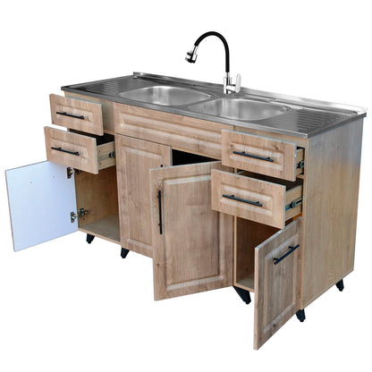 Kit Mueble Lavaplatos + Monomando Super Muebles 150x90x50cm