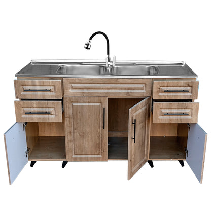 Kit Mueble Lavaplatos + Monomando Super Muebles 150x90x50cm