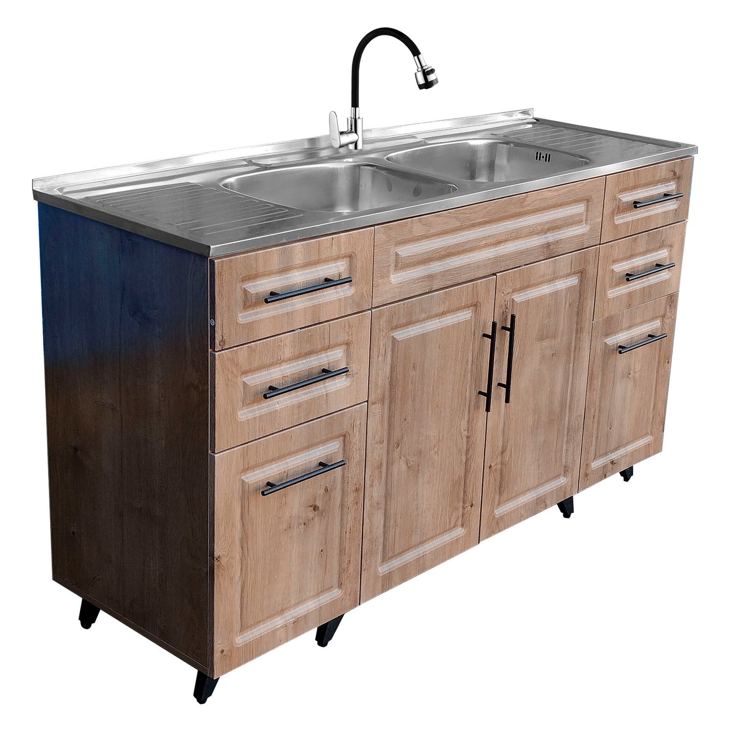 Kit Mueble Lavaplatos + Monomando Super Muebles 150x90x50cm