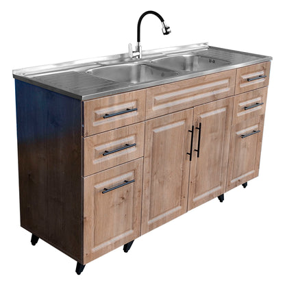 Kit Mueble Lavaplatos + Monomando Super Muebles 150x90x50cm