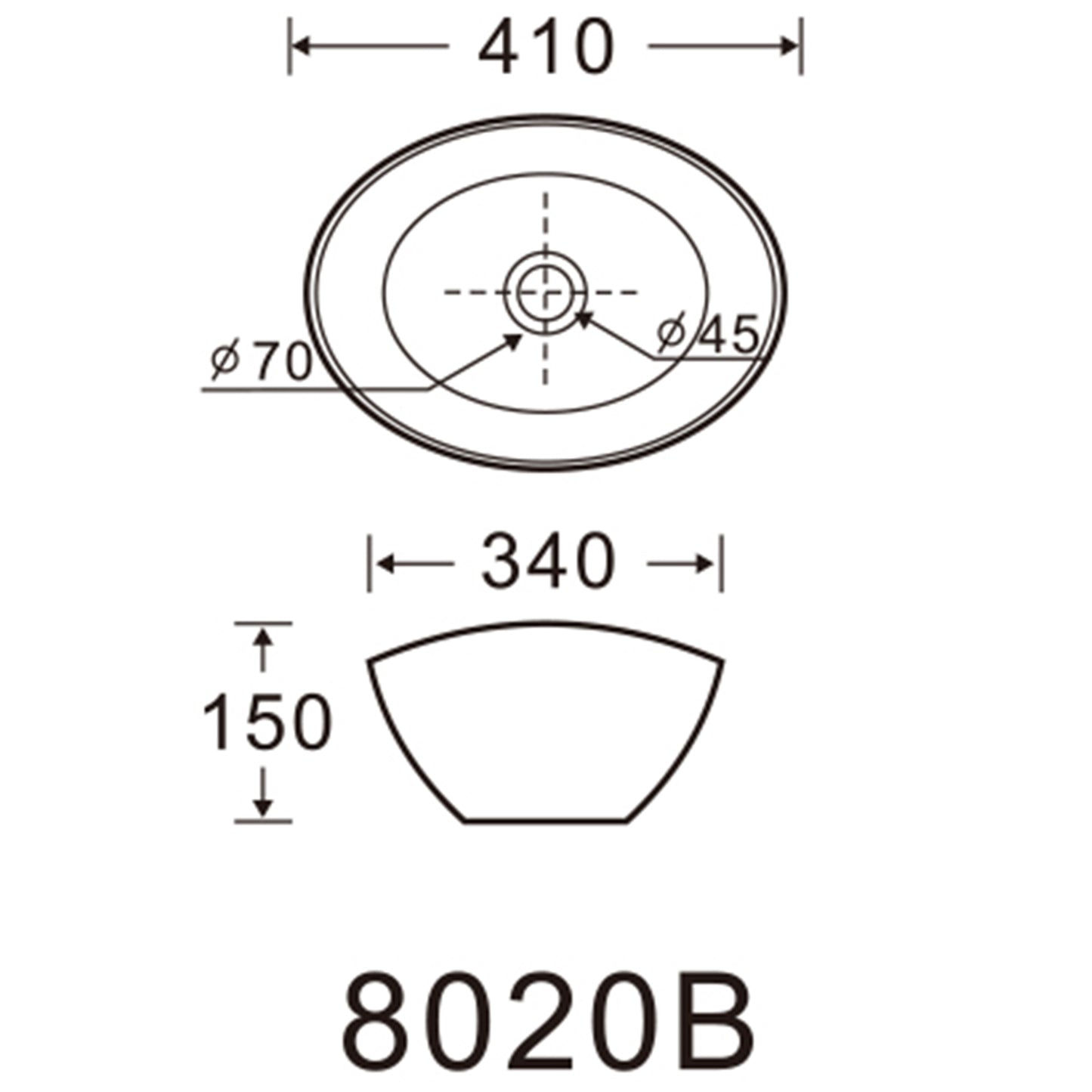 Lavamanos Sobreponer Blanco Super Muebles SM8020B / 41x34x15cm
