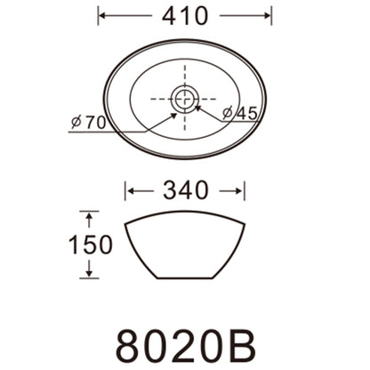 Lavamanos Sobreponer Blanco Super Muebles SM8020B / 41x34x15cm