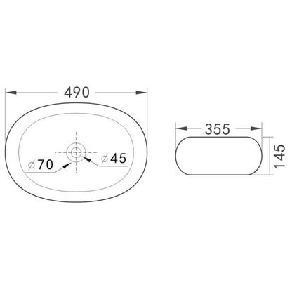 Lavamanos Sobreponer Super Muebles SM880 INCA BLACK / 47,5x34x14,5cm