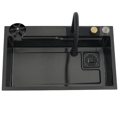 Lavaplatos Multifuncional Cascada Deluxe Super Muebles SM7546 Black / 75x46x23cm