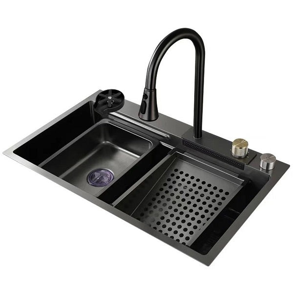 Lavaplatos Multifuncional Cascada Deluxe Super Muebles SM7546 Black / 75x46x23cm