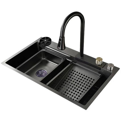 Lavaplatos Multifuncional Cascada Deluxe Super Muebles SM7546 Black / 75x46x23cm